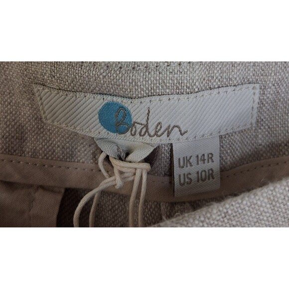 Boden Linen Wide Leg Pants Women's NWT Beige Lagenlook Vacation Sailor Size 10 - Picture 5 of 14